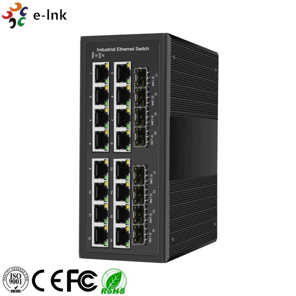 IP40 Industrial Ethernet POE Switch 16 Port 10/100/1000T 802.3at PoE+ 8 Port 100