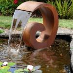 Anti Corrosive Corten Steel Water Feature 200mm Round Water Fountain