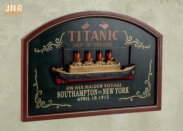 Memorial Titanic Wall Decor Wooden Wall Plaques Resin Cruise Ship Antique Wood