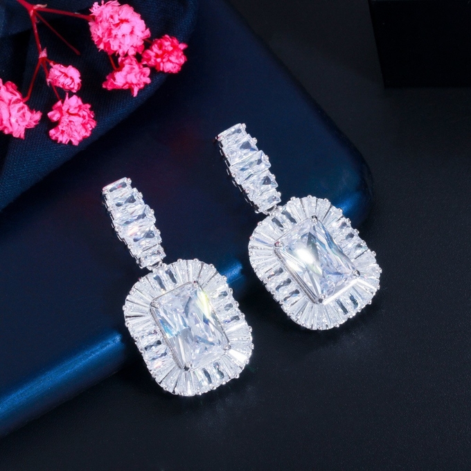 Hot Selling Luxury Leaf Engagement CZ Earring Necklace Bracele Bridal Jewelry Bracele Jewelry Set For Women Accessories
