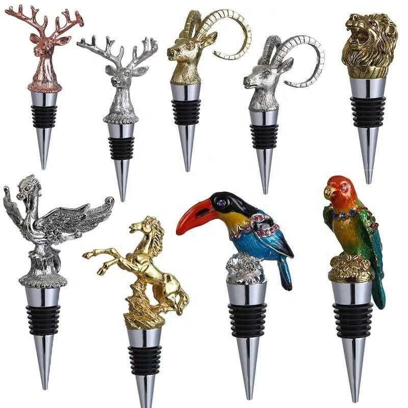 Custom Metal Wine Stoppers Silicone Rubber Christmas Wine Bottle Stopper
