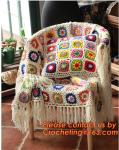 Countryside Handmade crochet hook Daisy blanket, Cashmere knitted blanket throw,