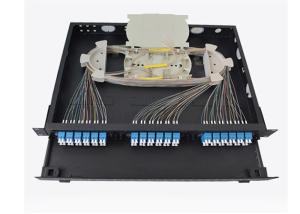 China 72 Cores LC Duplex Patch Panel , Single Mode Black Box Fiber Patch Panel factory
