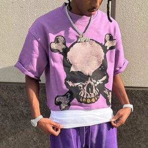 China 100Grams Boxy Cropped T Shirt Fabric Weight Men'S Oversized Raw Hem Drop Shoulder factory