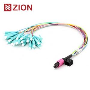 China 24 Fiber MPO to LC 24F MPO(male) -LC Fan-out 0.9mm 30-35cm Patch cable factory