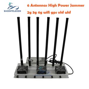 China 93w UHF LTE High Power Signal Jammer 2G 3G 4G WiFi GPS 6 Channels factory