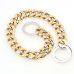 Dogs Luxury Stainless Steel Gold Crystal Diamond Chain Dog Collar All Season Pet