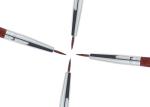 Professional Synthetic Flat Liner Brush Red Wine Long Wooden Handle