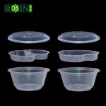 Round 1450ml Disposable Takeaway Container Clear 2 Layer Pp Plastic