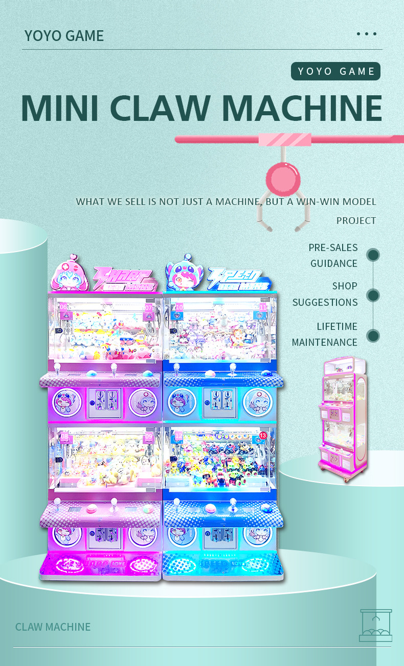 4 Players Doll Crane Machine Pink Gift Doll Claw Machine Coin Operated Crane Claw Machine For Sale