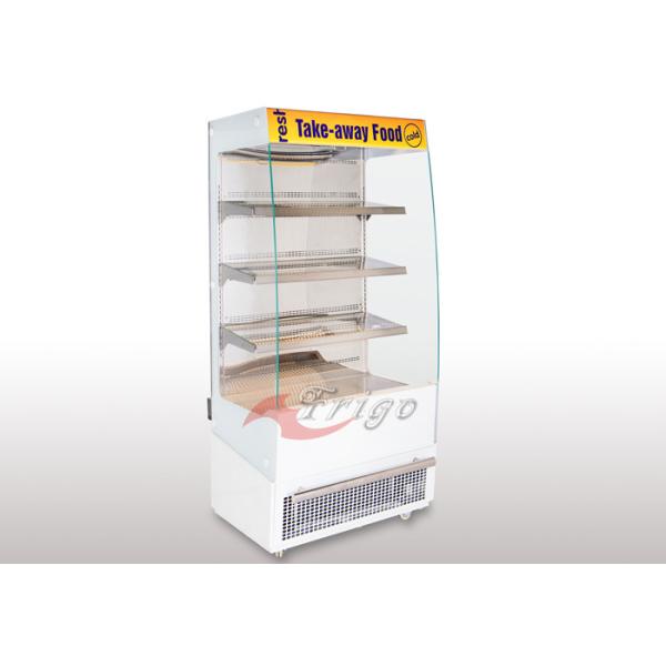 Compact Self Service Open Display Cases Chiller Wooden Shelf Available Digital Control