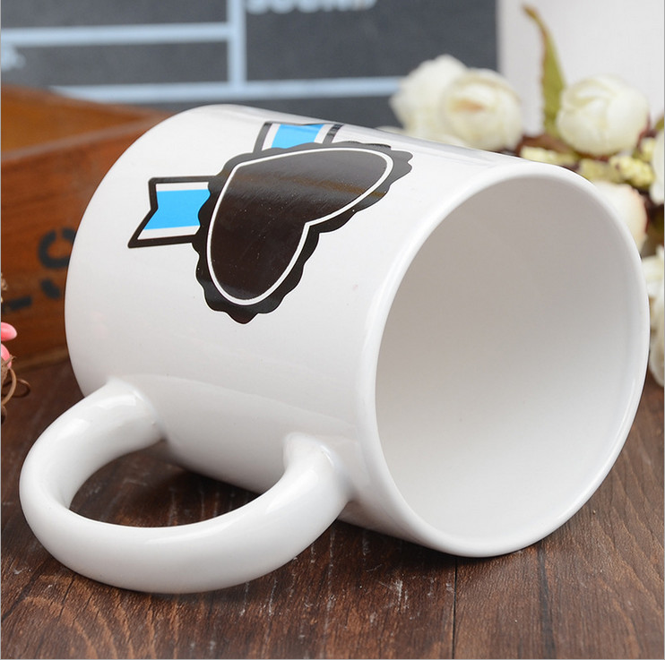 Heart Morph Eco Friendly Mugs , Heating Color Change Magic Mug Printing