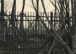 black powder painted used aluminium picket fence