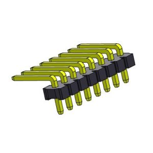 China Pin Header Connector 3.96mm Single Row R/A TYPE 1*2PIN To 1*24PIN H=3.18MM factory
