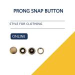 Capped Prong Snap Button For Denim Shirts & Blouses , Brass Engraved Bulk