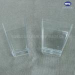 3 Oz Mini Dessert Cups With Spoons, Square Tall - Clear Plastic Parfait
