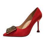 9333-019 Korean Fashion Pointed Shallow Mouth High Heels Net Red Sexy Rhinestone