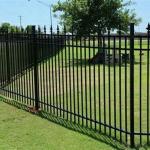 Outdoor Wrought Iron Steel Fence Metal Picket Galvanized Black 6ftx8ft