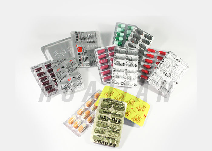Pharmaceutical capsule tablets pills packaging printing gold colored coated aluminum blister foil