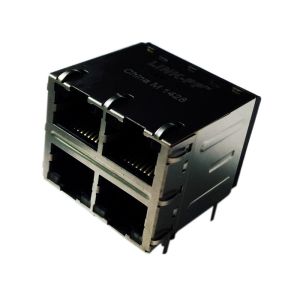 TE Connectivity 1840865-4 Mag45 Stacked 2x2 Port 10/100base-T WLED Ground Shield