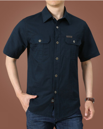 Outdoor Recreation Short Sleeve Dress Shirt for Men Wrinkle Resistant and Comfortable