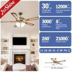 Traditional Classic Ceiling Fans Chandelier 52 Inch For Restaurant