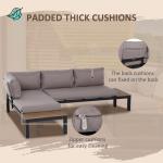 Modern L Shape Sofa Set Metal Frame Outdoor Sectional Furniture Lounge Set by
