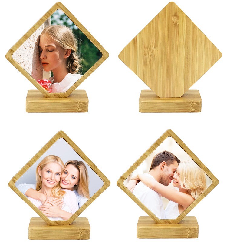 Modern magnetic Bamboo Wooden Photo Frame For Sublimation Printing DIY Commemorative Photo Frame Couple Gift Family Memory Ornament