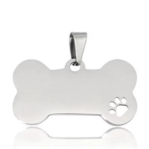 China Stainless Steel Dog Name Tags Silver Blue Dog Id Tags Engraved factory
