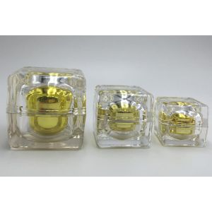 Gold Crystal Acrylic 30G Face Cream Jars Hot Stamping
