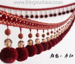 Machine producing OEM wholesale beautiful trimmings beaded pom pom fringes