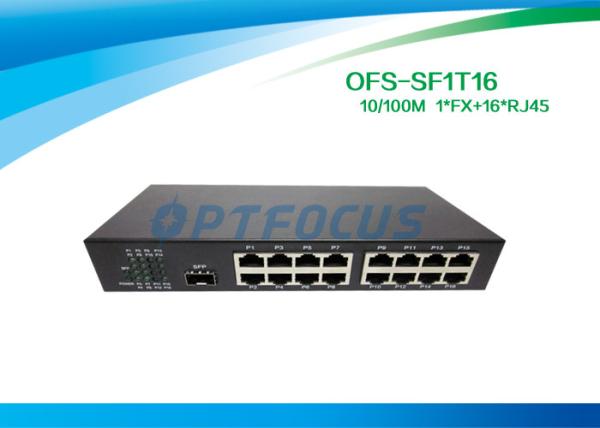 Single 10gb Fiber Optic Switch 1 Port SFP Slot 100BASE - Fx 16Port 10 / 100BASE