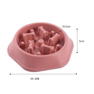 China Pet PP Bone Shaped Slow Food Bowl Non Slip Small And Medium Sized Dog Bowl factory