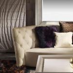 OEM Luxury Living Room Furniture Sets Solid Wood Base Matted Leather Hollow Back