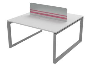 China Modern 2 Person Office Workstation Desk With Middle Wire Box Panel factory