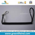 China Factory Supply Solid Black Long Spiral Coiled Lanyard Retainer