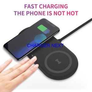 China DUAL WIRELESS CHARGER Double Qi Wireless Charger Dual wireless Charger Two Charging Position Wireless Charging Pad factory