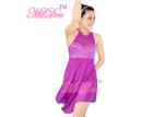 Sequin Tank Top Dance Competition Costumes , Leotard Under Mesh Skirt