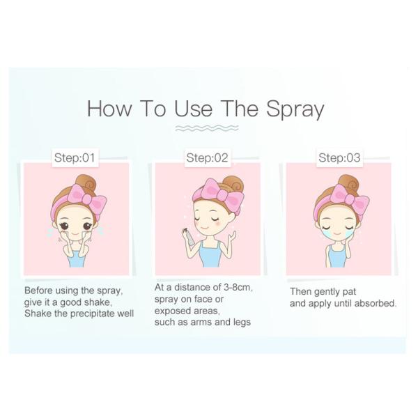 120ml OEM Skin Care Products Concealing Moisturizing Sunscreen Spray SPF50+