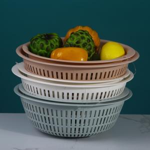 China Double PP Plastic Washing Basket For Washing Fruit And Vegetables factory