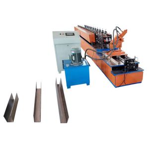 China Baffle Ceiling Channel Roll Forming Machine Servo With Servo Tracking Cutting on sale