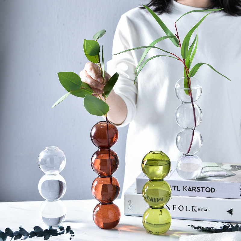 Logo Printing Decorative Laminated Ball Glass Vases