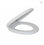 Universal Quiet-Close Round Toilet Lid With Non-Slip Seat Bumpers White