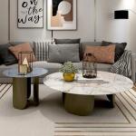 Modern Stainless Steel Living Room Combination Round Coffee Table
