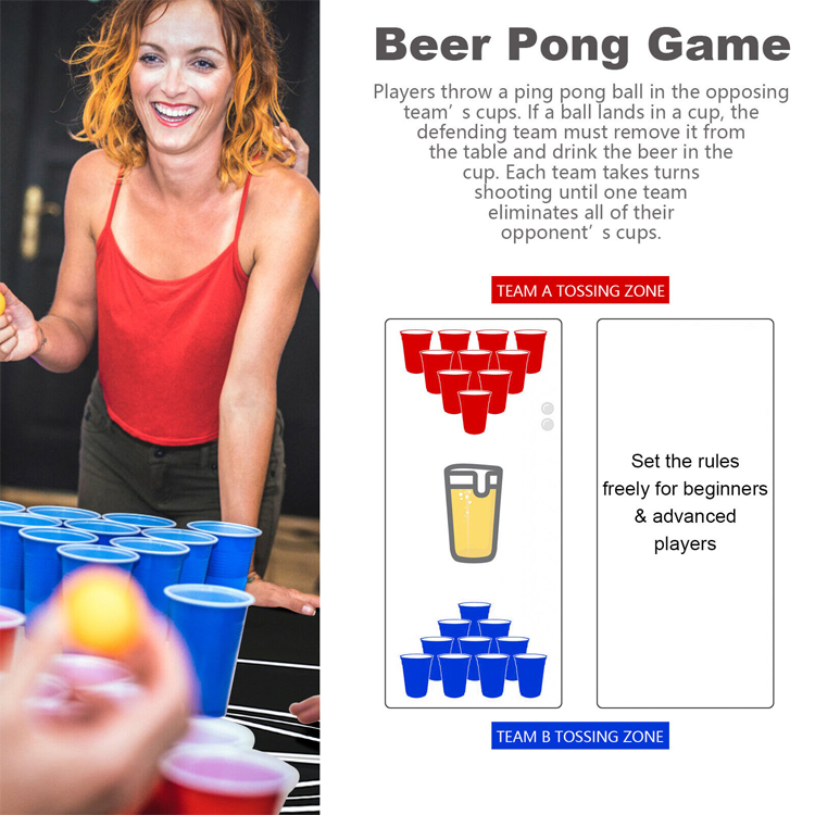 Outdoor Garden Bar Bistro Cafe Patio Party Portable Collapsible Metal Beer Pong Table