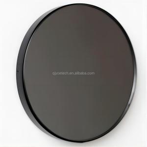 China Bathroom Dressing Round Silver Glass Mirror with Tinted Black Frame and Double Coating factory