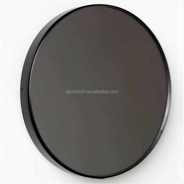 Bathroom Dressing Round Silver Glass Mirror with Tinted Black Frame and Double