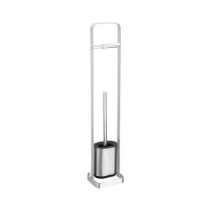 China Stainless Steel Compact Bathroom TPR Toilet Brush Holder SET Hot Europe Style Durable Cup Material Polypropylene factory