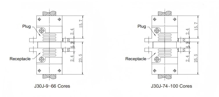 1.27mm Rectangular Electrical Connectors 25 Pin Micro D Connector ODM J30J-25ZKP-A