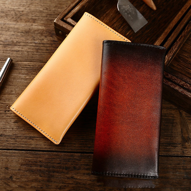 Anti-Theft Cowhide Japanese and Korean Trendy Long Wallet in First Layer Leather